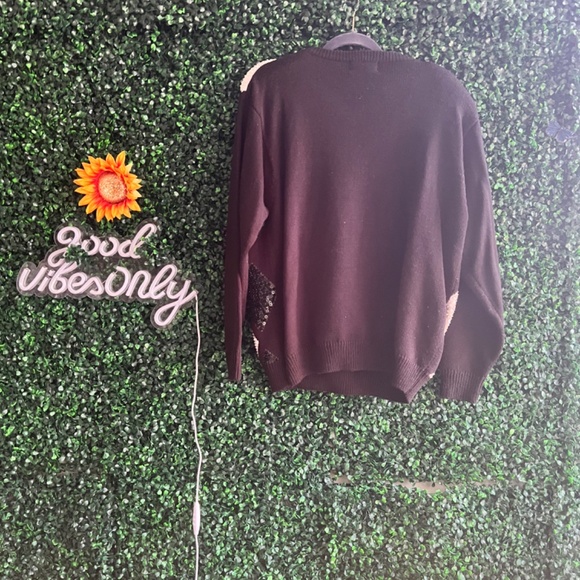 Alfred Dinner Black and White Sequin Sweater Size XL Great condition - Picture 7 of 8